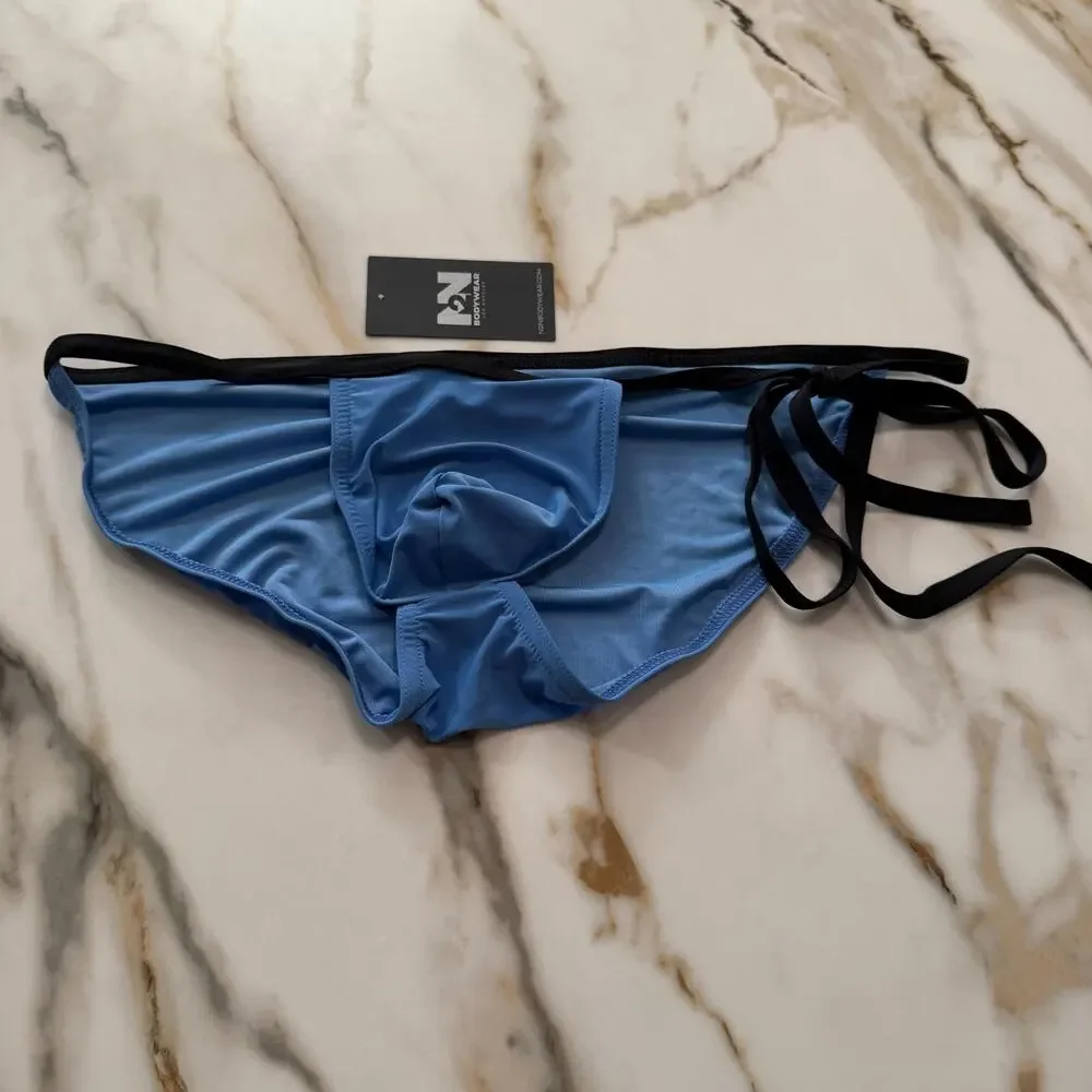 NEW N2N Bodywear Mens Fiji Side Tie Bikini Color Blue Size Large